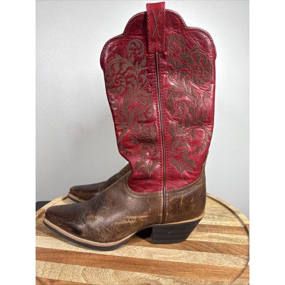Twisted X WWT0027 Western Snip Toe Red Embroidered Cowgirl Boots Size 5‎ 1/2B - Picture 4 of 15